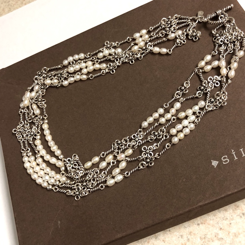 Silpada Sterling Silver Pearl Necklace.